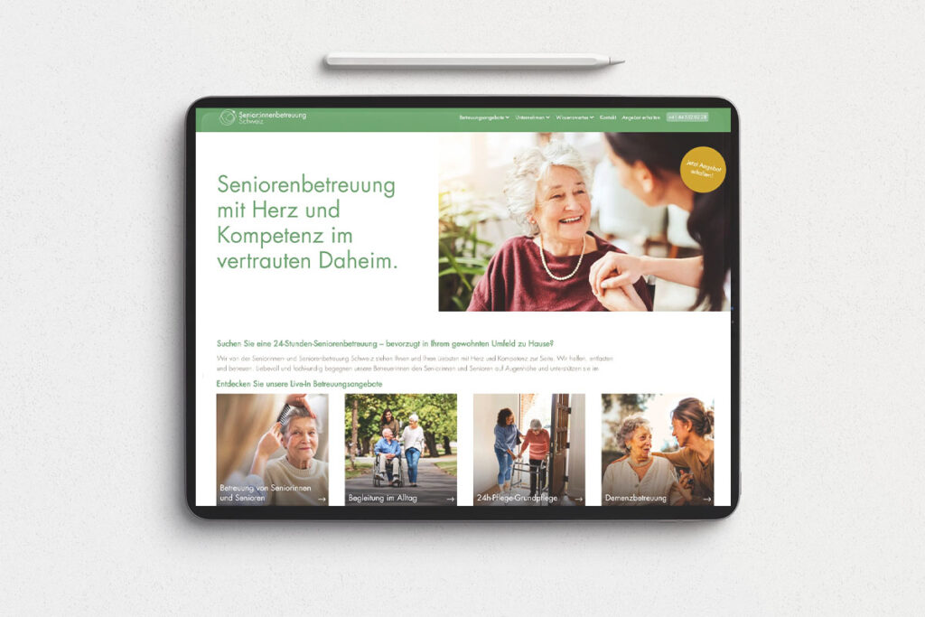 Seniorinnen- und Seniorenbetreuung Schweiz iPad