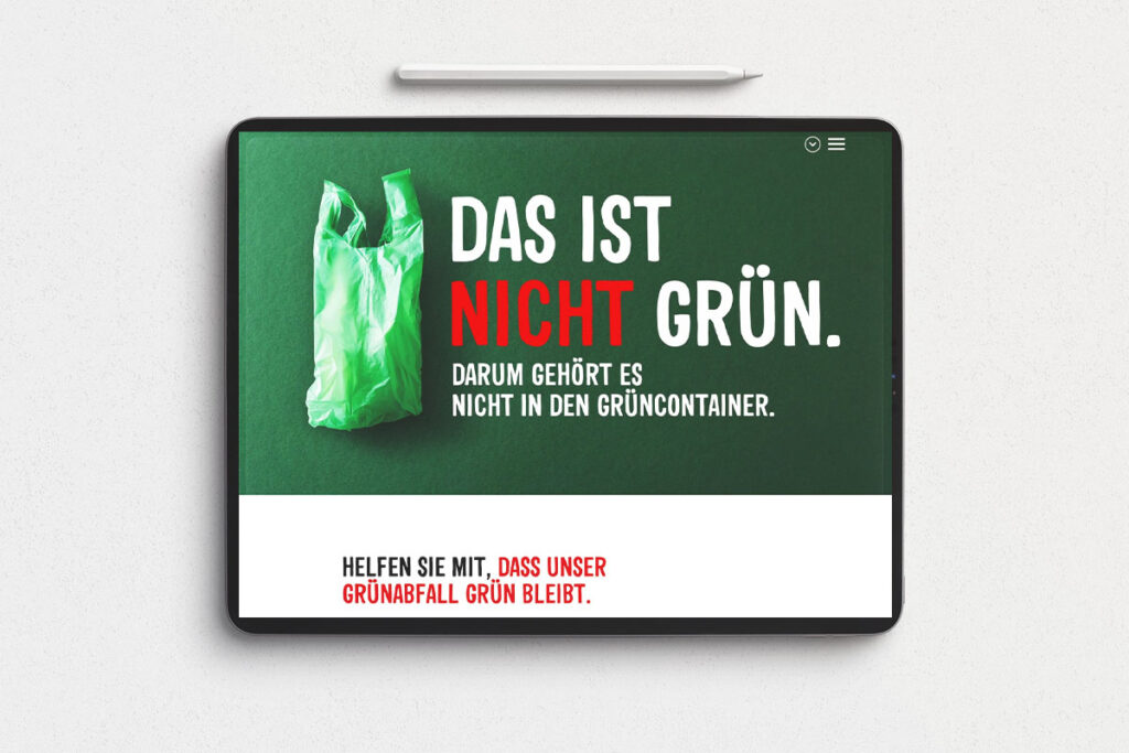 Grünencontainer Axpo Biomasse iPad