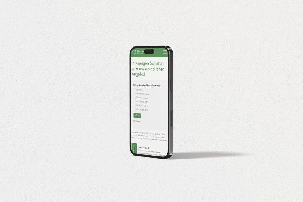 Seniorinnen- und Seniorenbetreuung Schweiz iPhone